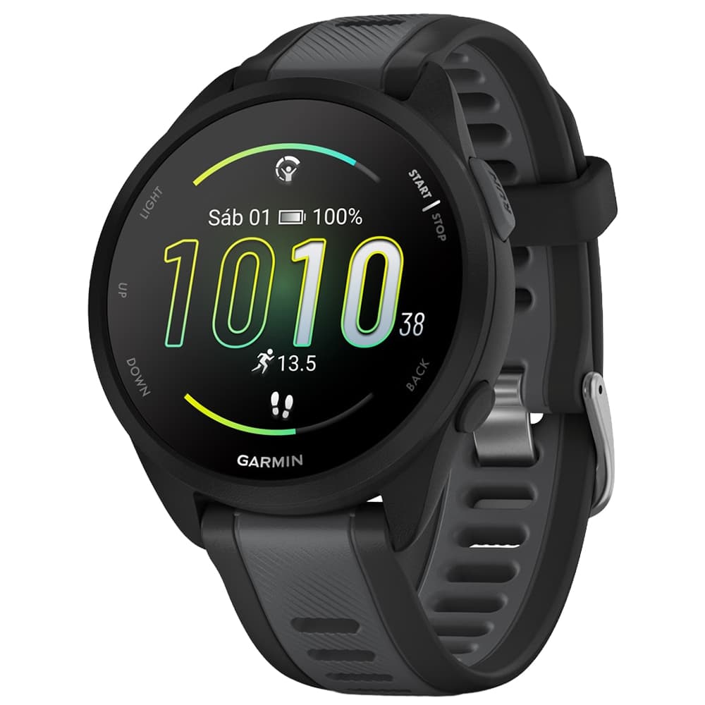 Anúncio: Smartwatch Garmin Forerunner 165 010-02863-AA de 43mm / AMOLED 1.2 / 4GB / GPS / Bluetooth / ANT+ / 5 ATM - Black/Slate