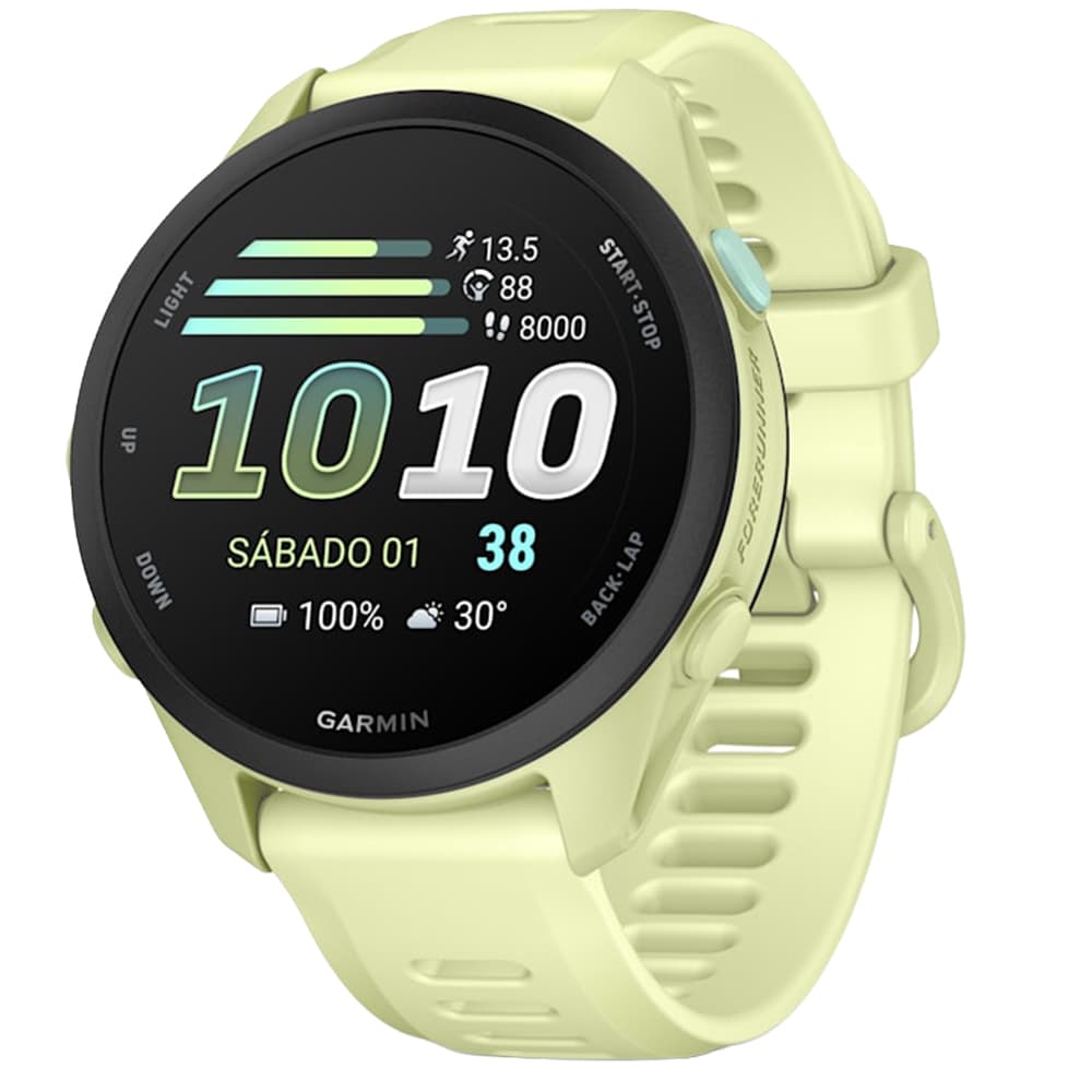 Anúncio: Smartwatch Garmin Forerunner 70 010-04307-00 de 42.6mm / AMOLED 1.2 / 512MB / GPS / Bluetooth / ANT+ / 5 ATM - Citron