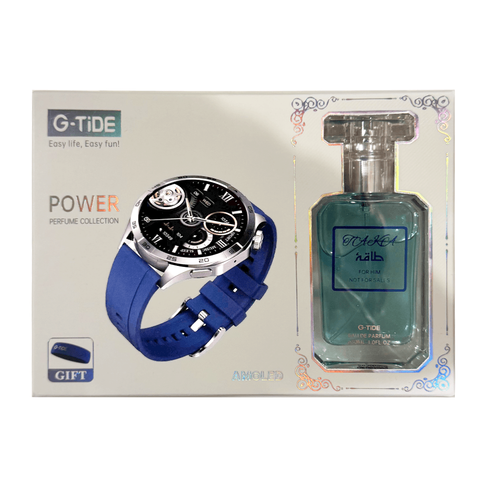 Anúncio: Smartwatch G-Tide Power com IP68 / NFC / Bluetooth / Tela AMOLED - Black + Perfume Taka
