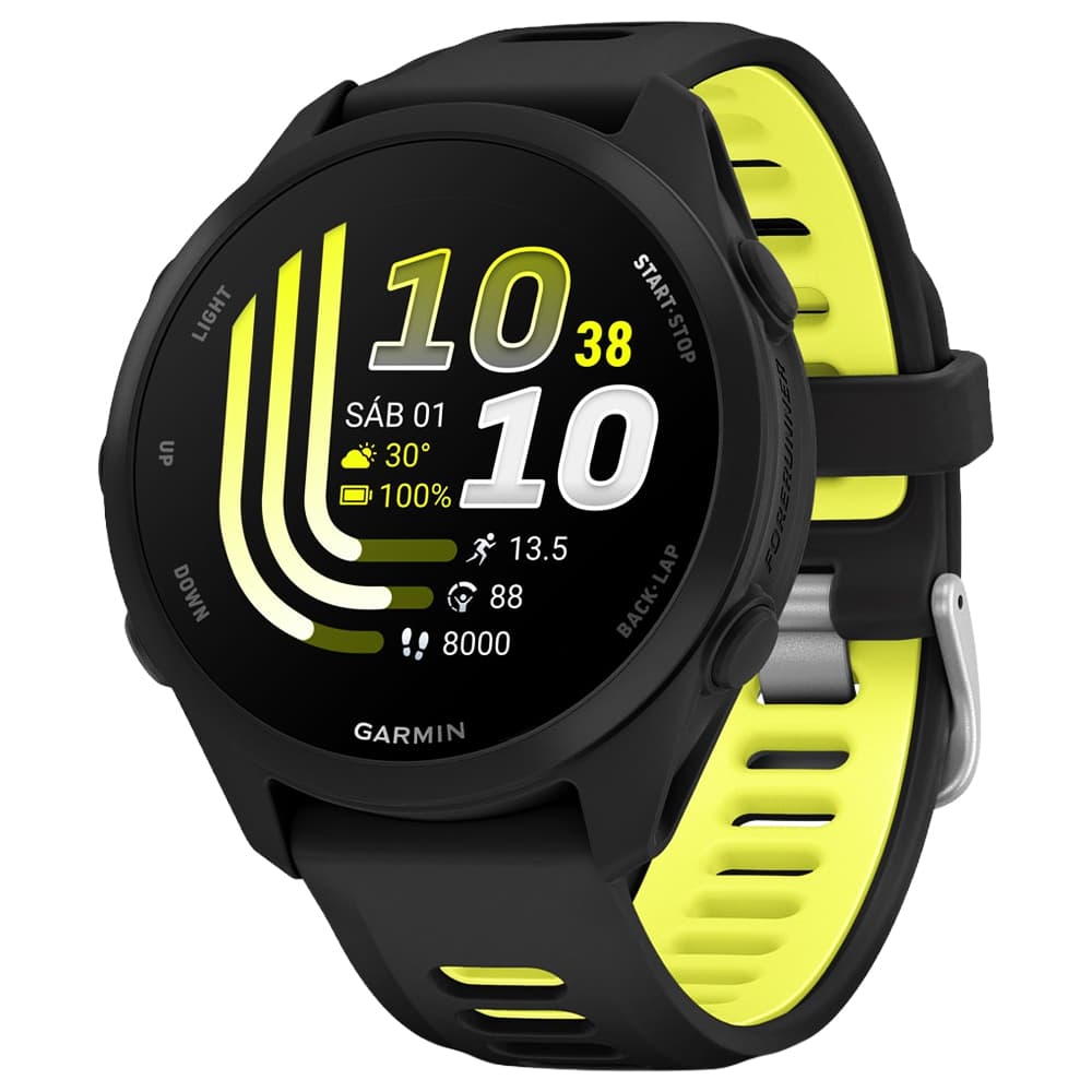 Anúncio: Smartwatch Garmin Forerunner 170 Music 010-03920-10 de 42.6mm com AMOLED 1.2 / 4GB / GPS / 5 ATM / Bluetooth / Wi-Fi - Black