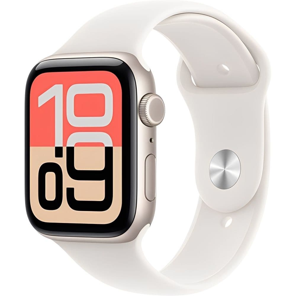 Anúncio: Apple Watch SE 3 GPS 44 mm MEHJ4LW/A / Chip S10 / Pulseira Starlight Sport Band (M/L) / Aluminium Case - Starlight