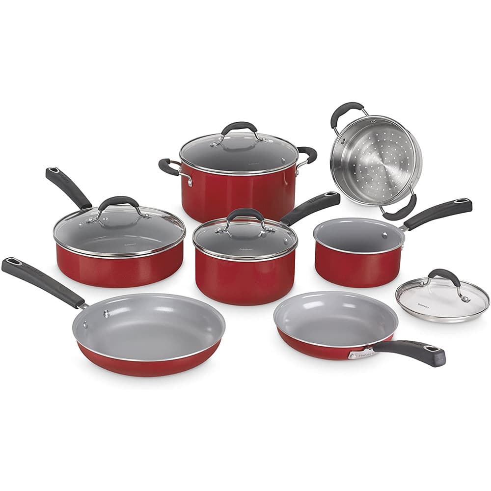 Anúncio: Jogo De Panelas Cuisinart 54C-11R Antiaderente Ceramicaxt Vermelho – 11 Peças