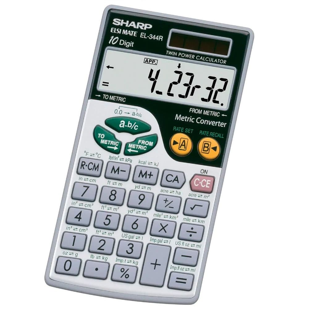 Anúncio: Calculadora de Conversão Métrica Sharp EL-344RB – Prata