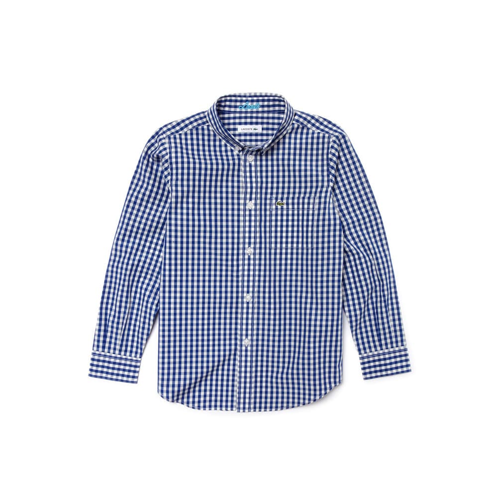 Anúncio: Camisa Lacoste Infantil Masculino CJ9707-FYL 12A  Xadrez Azul