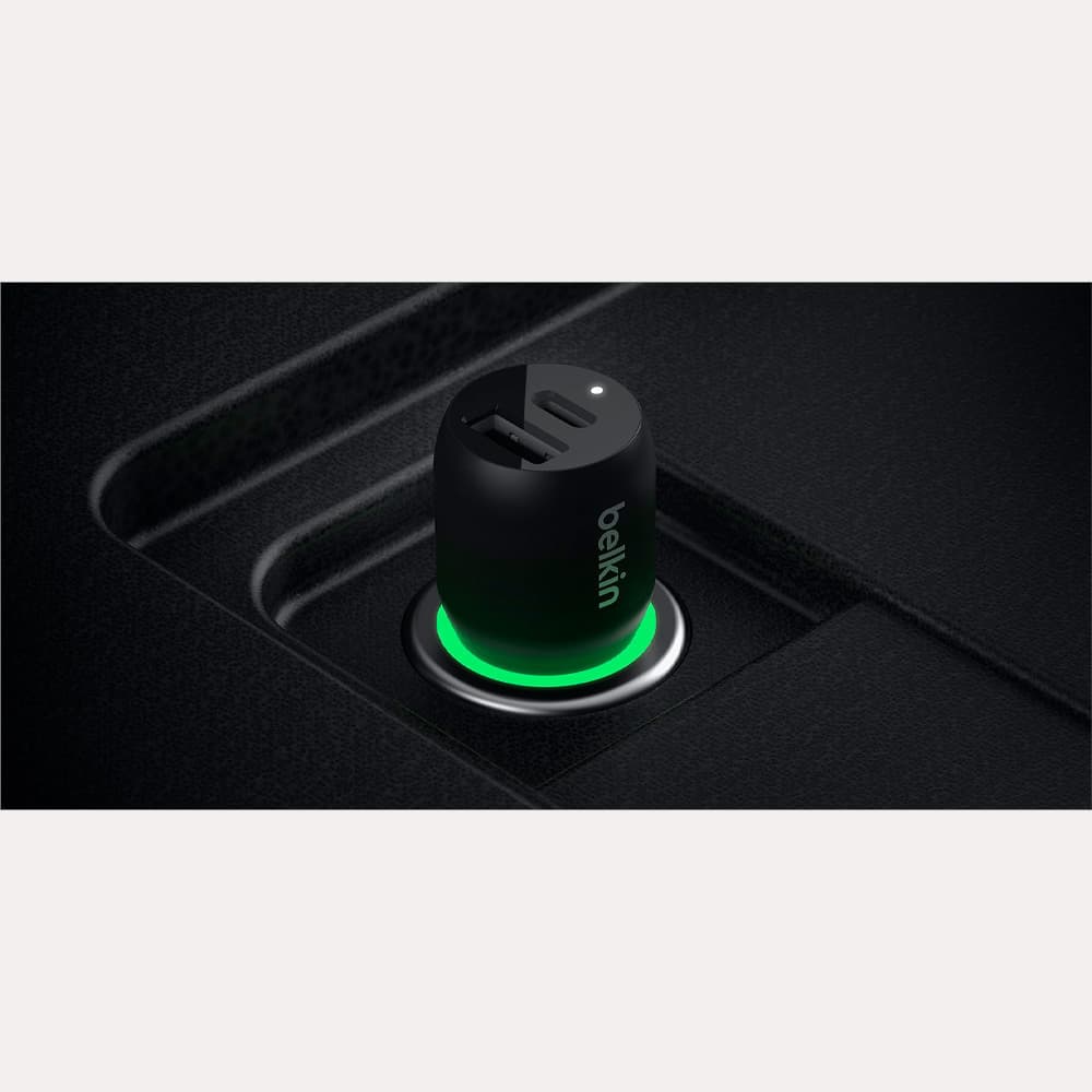 Anúncio: Carregador de Carro Duplo Belkin 37W USB-C 25W/USB-A 12W + Cabo USB-C/Lightning Preto – CCB004BT1MBK-B5