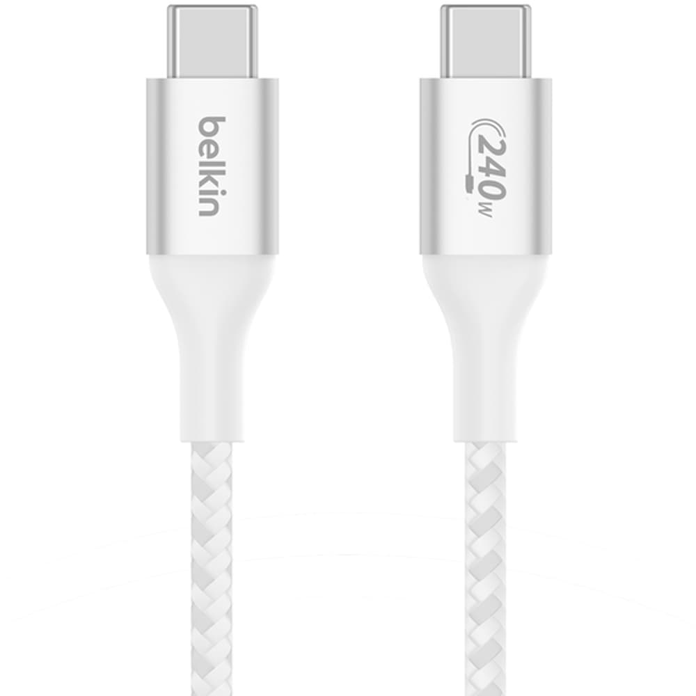 Anúncio: Cabo Belkin BoostCharge 2M USB-C/USB-C 240W Braided Branco – CAB015BT2MWH