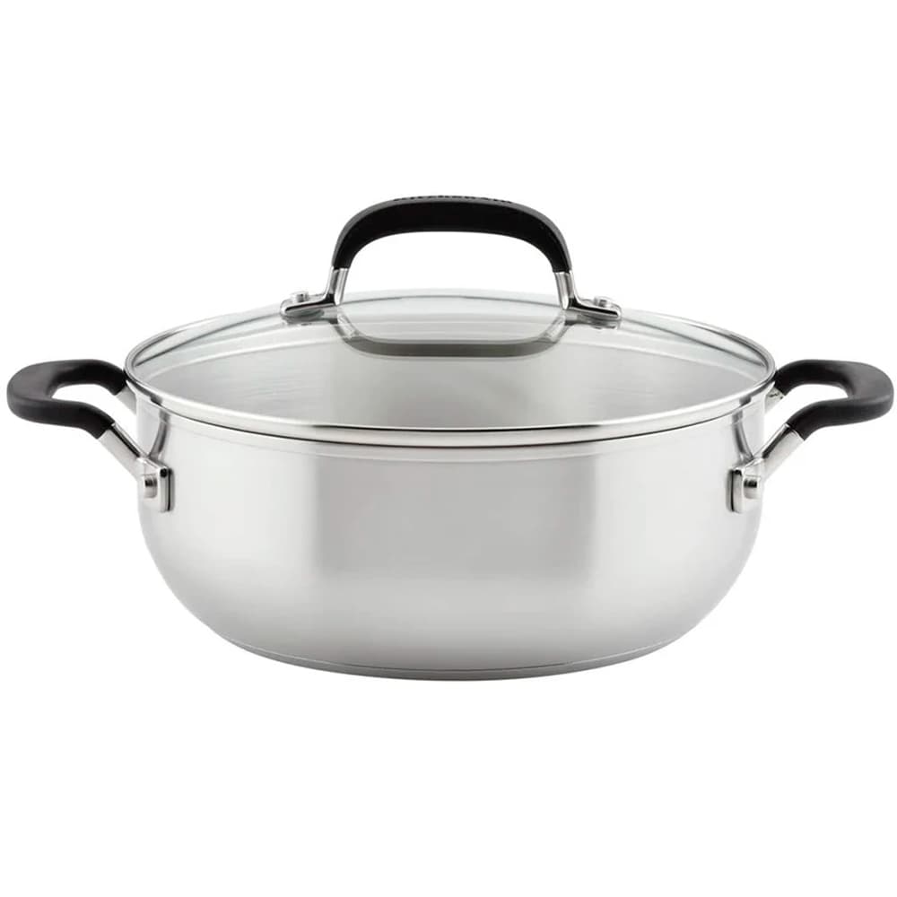 Anúncio: Panela KitchenAid 71021 Indução com Tampa Aço Inoxidável Escovado 4L – Prata