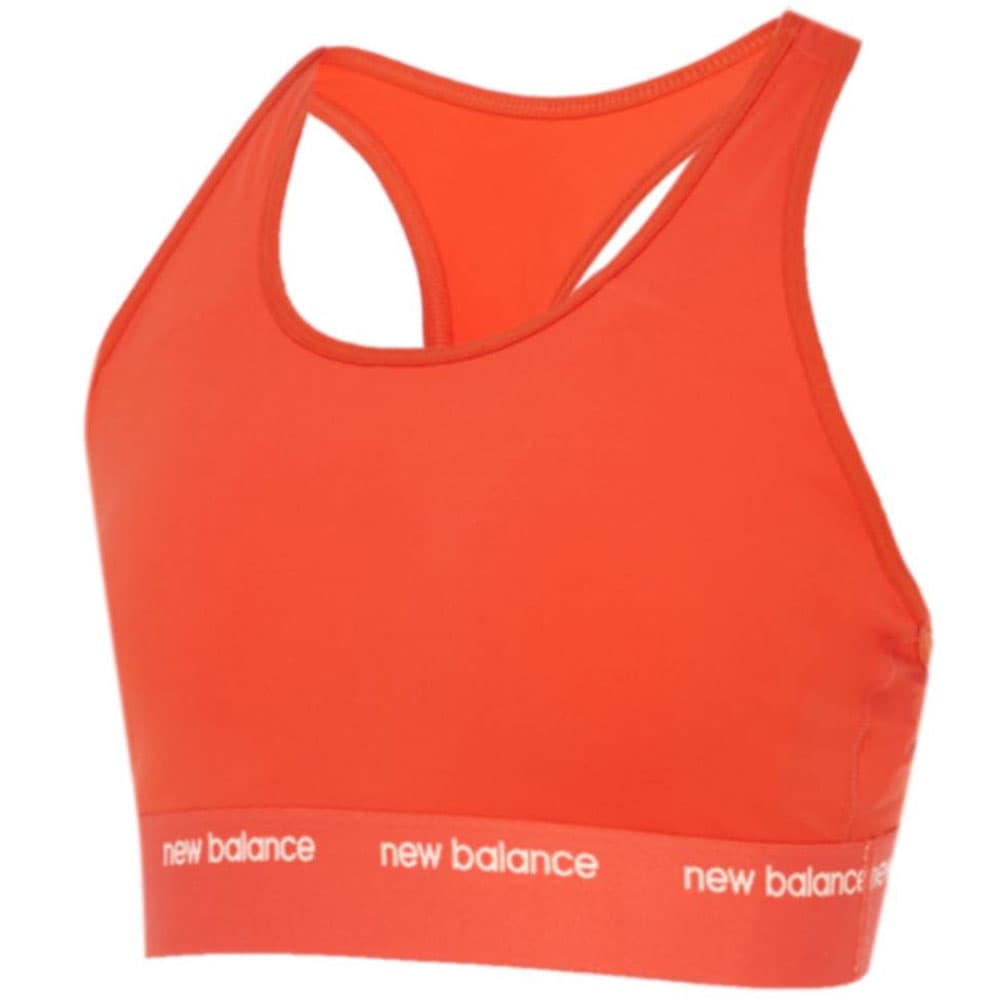 Anúncio: Top New Balance Feminino Medium Support Sleek Pace XS Laranja – WB41048NEF