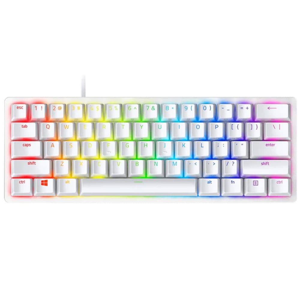 Anúncio: Teclado Gamer Razer Huntsman Mini Mercury USB 60%KB Clicky Purple – RZ03-03393300-R3U1