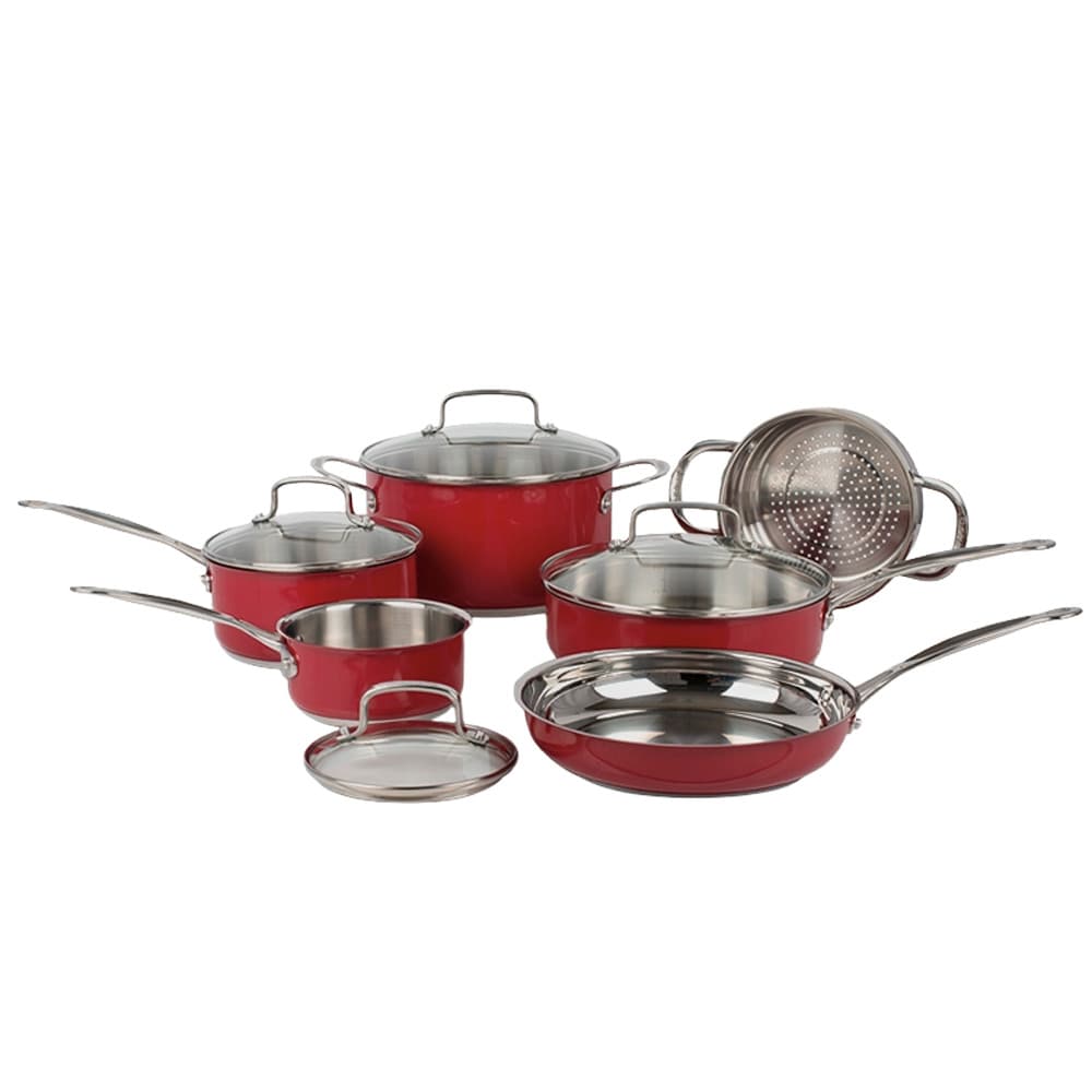 Anúncio: Jogo de Panelas Cuisinart CSS-10MRC Chef’s Classic S/S Metallic Red – 10 Peças