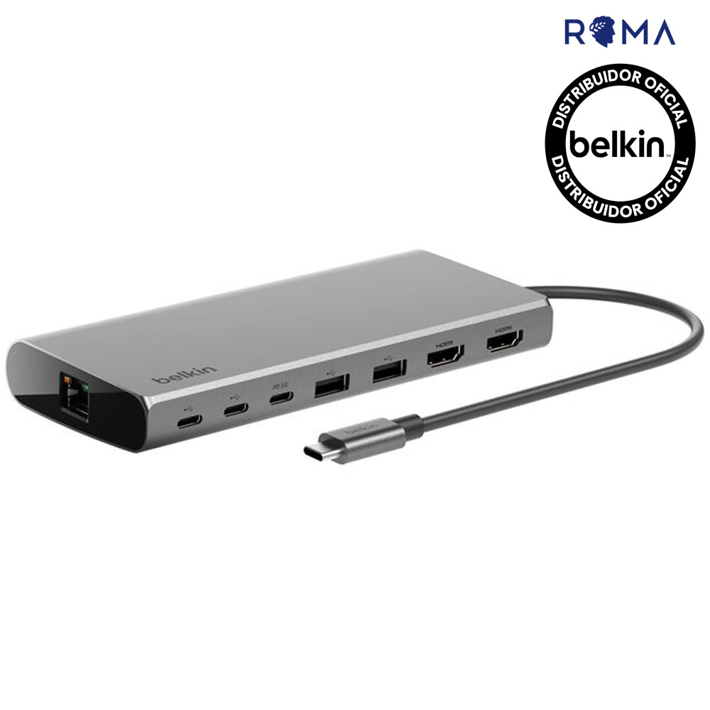 Anúncio: Hub Belkin INC015BTSGY USB-C (2 USB-A/3 USB-C/Ethernet/2 HDMI) 8IN1