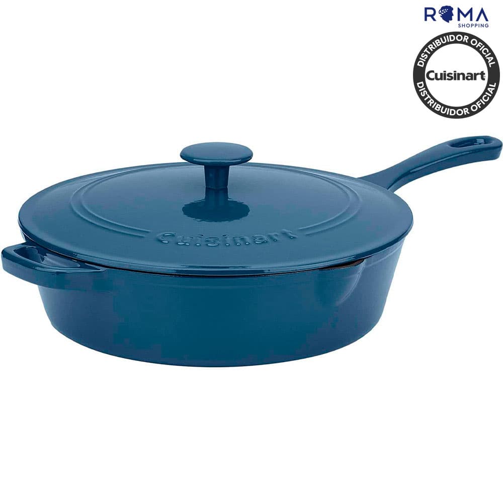 Anúncio: Frigideira Cuisinart Ferro Fundido Porcelana 4L 25CM Indução Azul – CI45-30BGP1