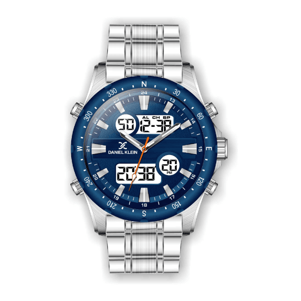 Anúncio: Relógio Analógico-Digital Masculino Daniel Klein D Time DK.1.12329-5 - Prata e Azul