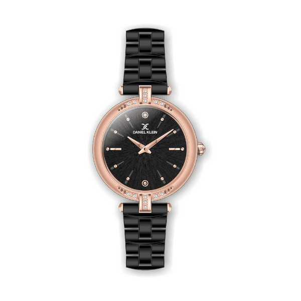 Anúncio: Reloj analógico femenino Daniel Klein Premium DK.1.12320-2 - Negro y oro rosa