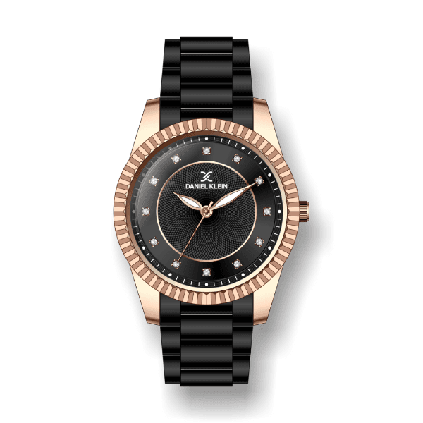 Anúncio: Relógio Analógico Feminino Daniel Klein Premium DK.1.12262-5 - Preto e Rosa Ouro