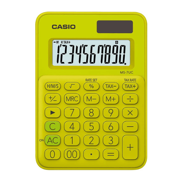 Anúncio: Calculadora Compacta Casio MS-7UC-YG de 10 Dígitos - Amarelo