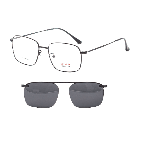 Anúncio: Armação para Óculos de Grau com Clip-on Visard L8004 C4 Tam. 54-18-140mm - Preto