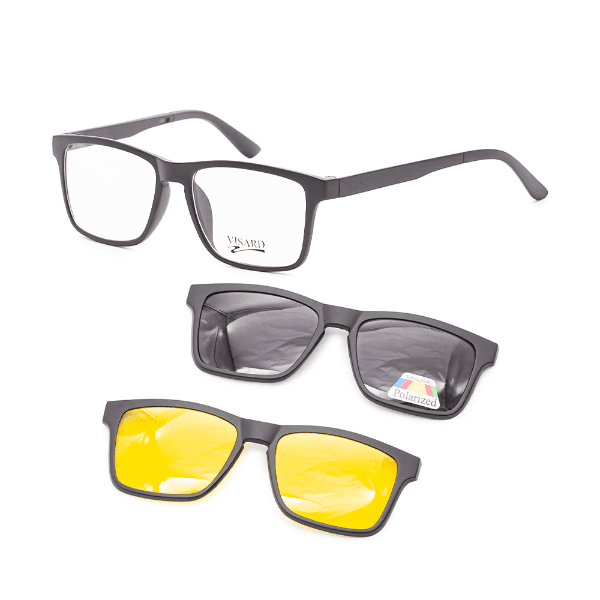Anúncio: Armação para Óculos de Grau Clip-on Visard TR2202 C2 Tam. 54-18-138mm - Preto
