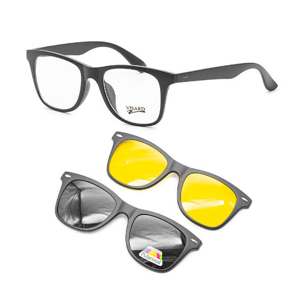 Anúncio: Armação para Óculos de Grau Clip-on Visard TR2208 C2 Tam. 54-19-138mm - Preto