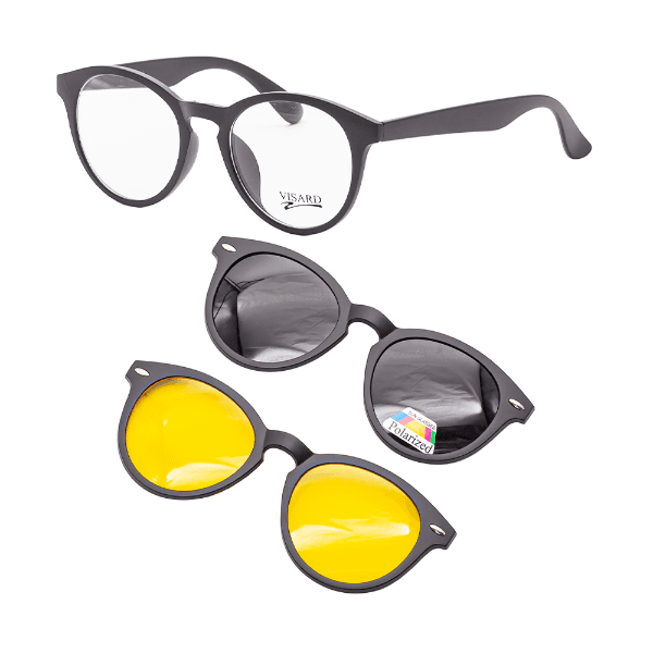 Anúncio: Armação para Óculos de Grau Clip-on Visard TR2205 C2 Tam. 50-23-143mm - Preto