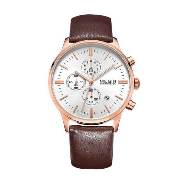 Anúncio: Relógio Analógico Feminino Megir Chronograph ML2011LREBN-7N0 - Marrom/Rosa Ouro