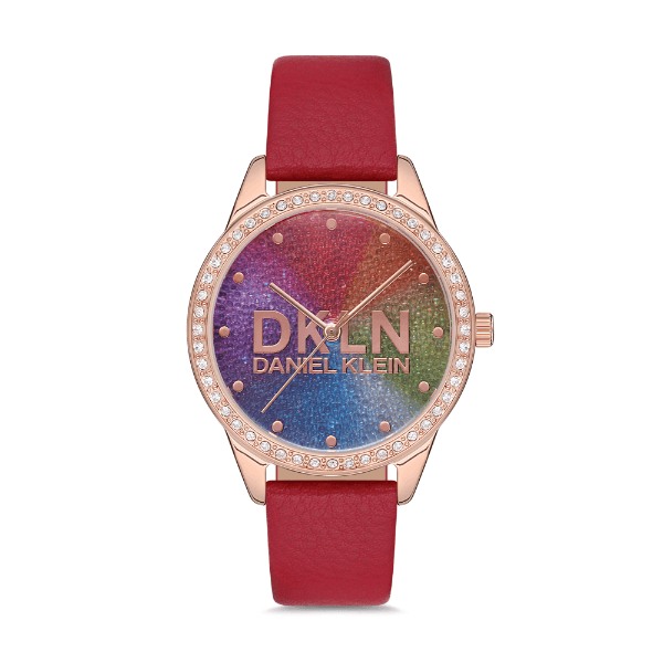 Anúncio: Relógio Analógico Feminino Daniel Klein Premium DK.1.12562-2 - Rosa Ouro/Vermelho