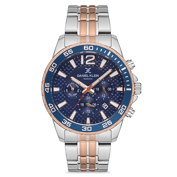 Anúncio: Relogio Analógico Masculino Daniel Klein DK.1.12675-4 Exclusive Gents / Pulseira de Aço Inoxidável - Prata/Azul/Dourado