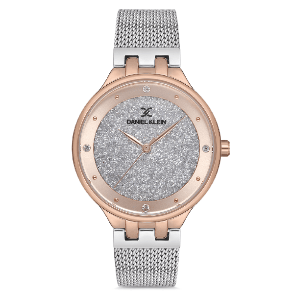 Anúncio: Relógio Analógico Feminino Daniel Klein DK.1.12683-5 Premium Ladies / Pulseira de Aço Inoxidável - Prata/Rose Gold Glitter