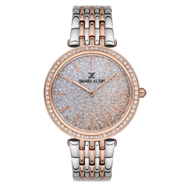Anúncio: Relógio Analógico Feminino Daniel Klein DK.1.12687-5 Premium Ladies / Pulseira de Aço Inoxidável - Prata/Rose Gold Glitter