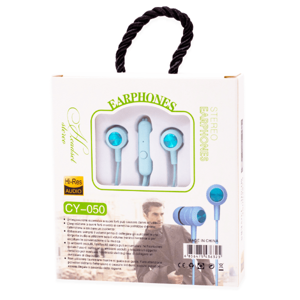 Anúncio: Fone de Ouvido Com Fio CY-050 Earphone Extra Bass Aux 3.5MM - Azul Claro