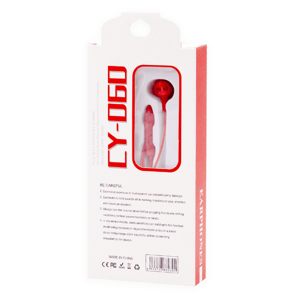 Anúncio: Fone de Ouvido Com Fio CY-060 Stereo Earphones Aux 3.5MM - Vermelho