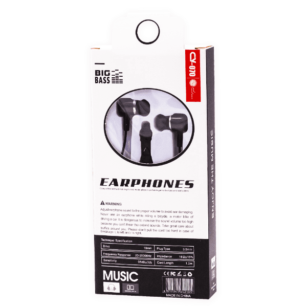 Anúncio: Fone de Ouvido Com Fio CY-070 Big Bass Earphones Aux 3.5MM - Preto