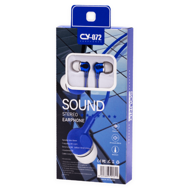 Anúncio: Fone de Ouvido Com Fio CY-072 Sound Stereo Earphones Aux 3.5MM - Azul