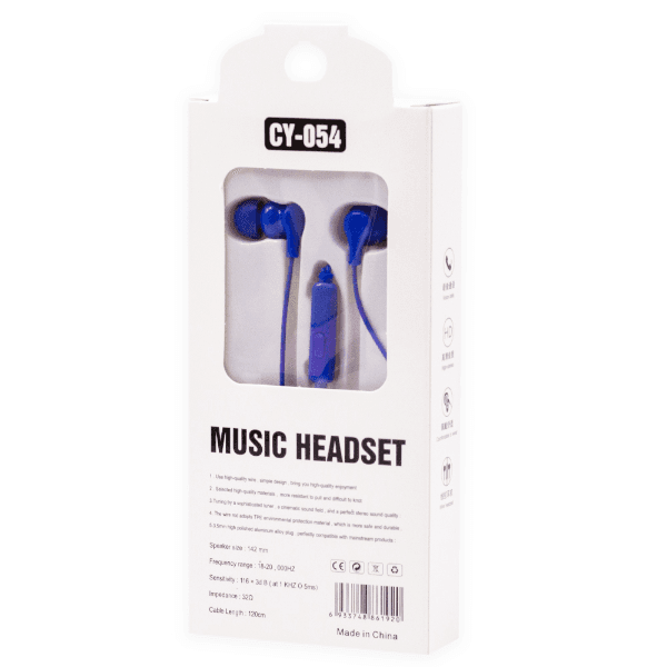 Anúncio: Fone de Ouvido Com Fio CY-054 Music Headset Aux 3.5MM - Azul