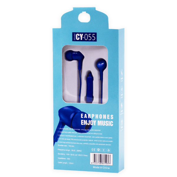 Anúncio: Fone de Ouvido Com Fio CY-055 Enjoy Music Earphone Aux 3.5MM - Azul