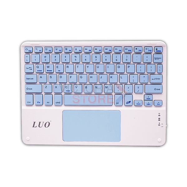 Anúncio: Mini Teclado Magnético Luo LU-BT031 Slim Bluetooth Keyboard 10" - Branco/Azul
