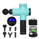 Anúncio: Massageador Eletrico Corporal Muscular Portatil Gun 1028 Com 6 Acessorios / 3 Velocidades / 100-240V ~ 50/60Hz - Azul Claro/Preto