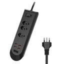 Anúncio: Filtro de Linha / Extensão Elétrica Keen KEC-01 Com 3 Tomadas + 4 Tomadas USB-A / 2500W / 10A / 250V - Preto
