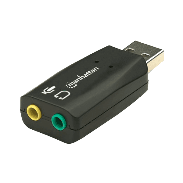 Anúncio: Adaptador Manhattan 150859 Para Fone + Microfone / USB 2.0 / 5.1 / 3D Virtual / 3.5MM - Preto
