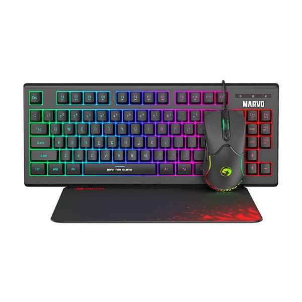 Anúncio: Teclado + Mouse + Mousepad Gaming Marvo Scorpion CM310 /  3 Em 1 / RGB - Preto