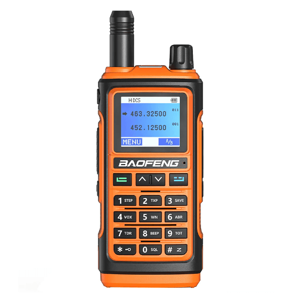 Anúncio: Radio Walkie Talkie Baofeng BF-17L Amateur / 5W / 7.4V / 136-174MHZ / 400-520MHZ / 999 Canais - Laranja/Preto