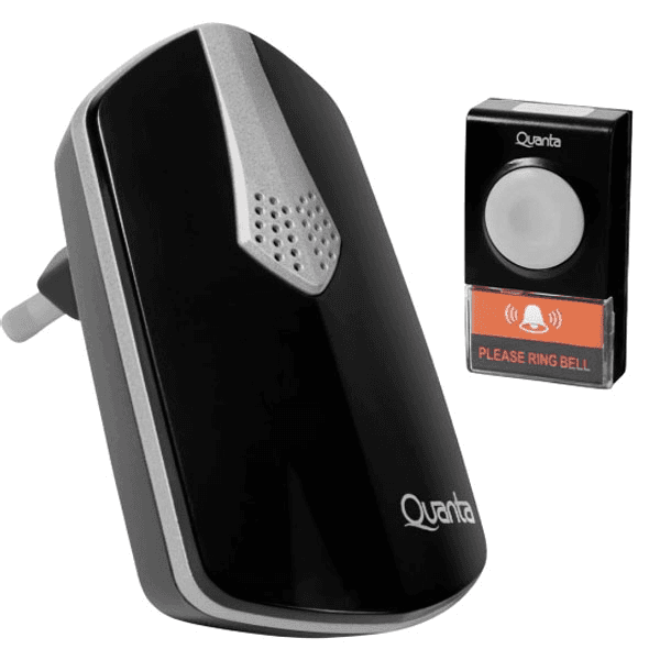 Anúncio: Campainha Sem Fio Quanta QTCWE05i / 38 Melodias / 150M / Bivolt - Preto/Prata