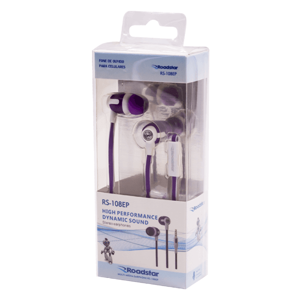 Anúncio: Fone de Ouvido Com Fio Roadstar RS-108EP / P2 - Roxo/Branco