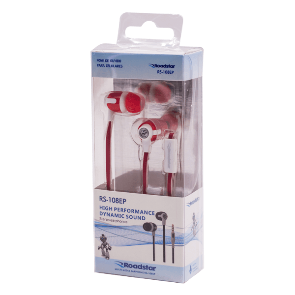 Anúncio: Fone de Ouvido Com Fio Roadstar RS-108EP / P2 - Vermelho/Branco
