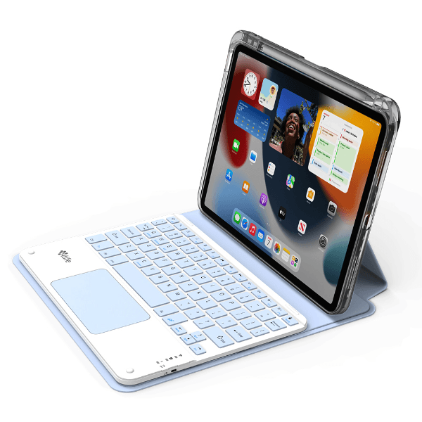 Anúncio: Capa Magnetica 4life Para iPad 10.2 (FL102360CTSB) 360º / Com Teclado Wireless / Porta Pencil - Sky Blue