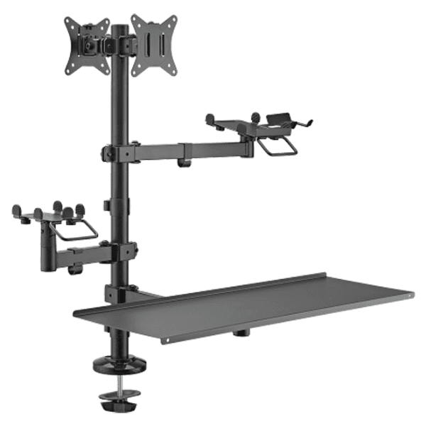 Anúncio: Suporte de Mesa para Monitor Duplo FTX FTX-02LD / 17"-32" / Articulado / Suporta Ate 9KG - Preto