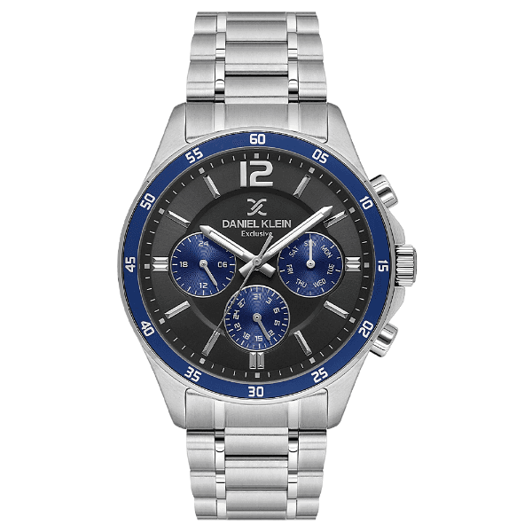 Anúncio: Relogio Analógico Masculino Daniel Klein DK.1.13972-4 Exclusive Gent / Pulseira de Aço Inoxidável - Prata/Preto/Azul