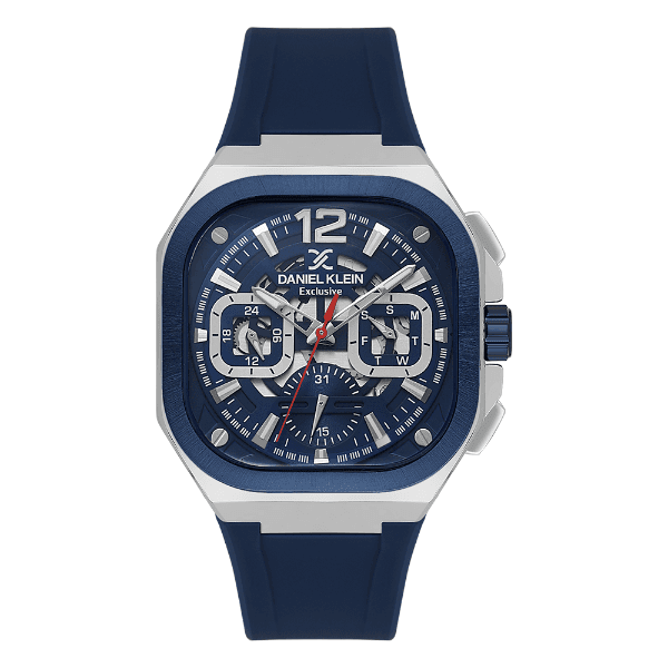Anúncio: Relogio Analógico Masculino Daniel Klein DK.1.14008-2 Exclusive Gent / Pulseira de Silicone - Azul/Prata