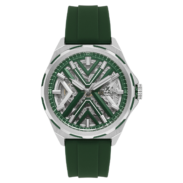 Anúncio: Relogio Analógico Masculino Daniel Klein DK.1.14017-2 Skeleton / Pulseira de Silicone - Verde/Prata