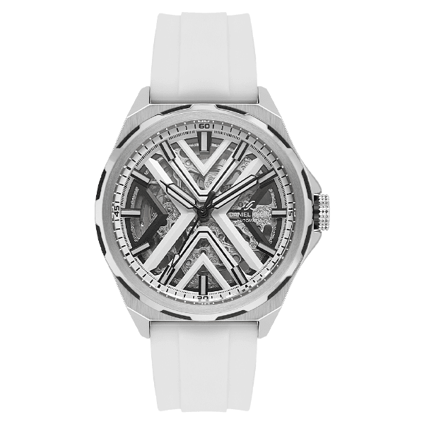 Anúncio: Relogio Analógico Masculino Daniel Klein DK.1.14017-3 Skeleton / Pulseira de Silicone - Branco/Prata